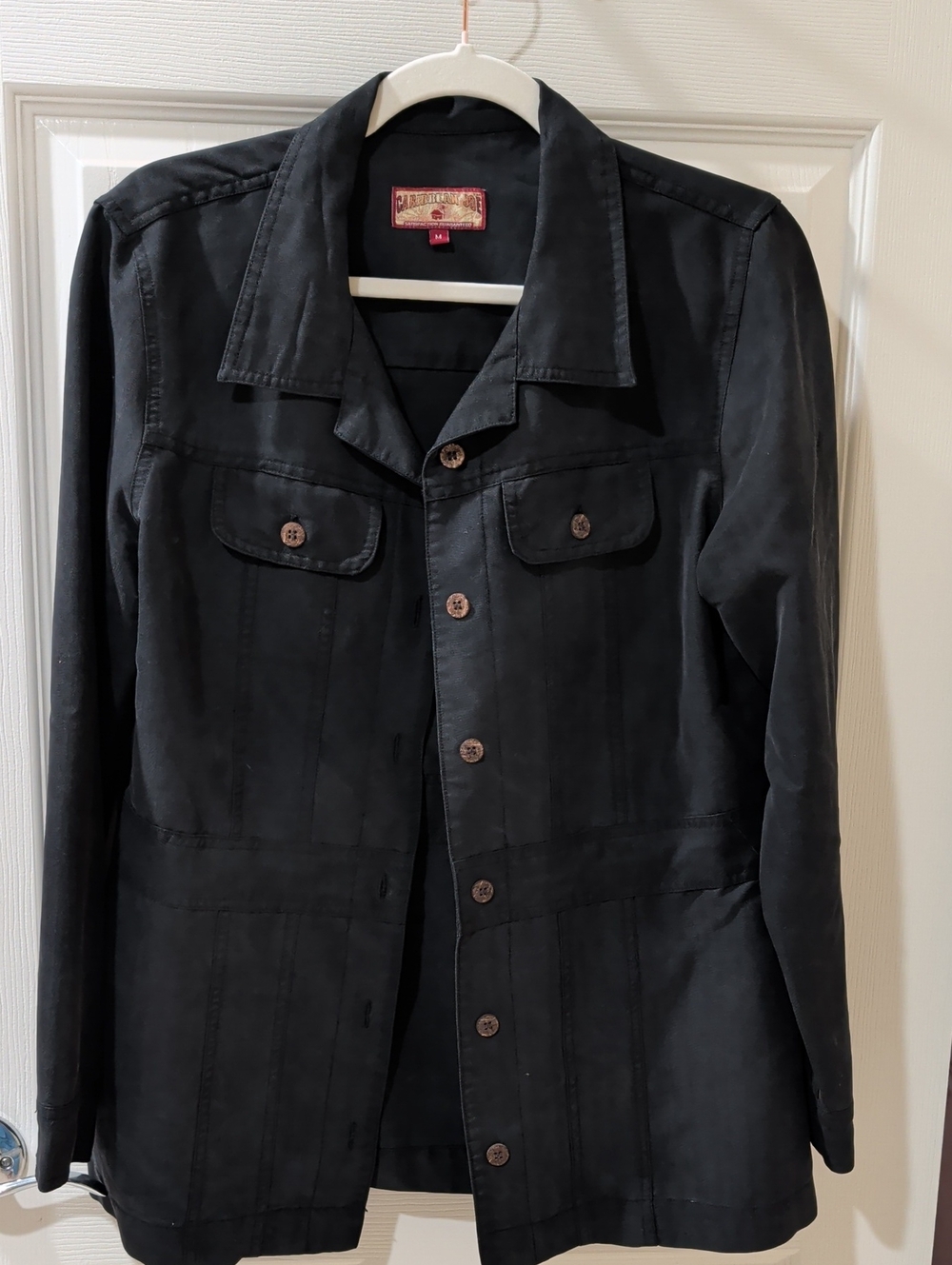 Caribbean Joe Black Button-Front Jacket